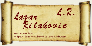 Lazar Rilaković vizit kartica
